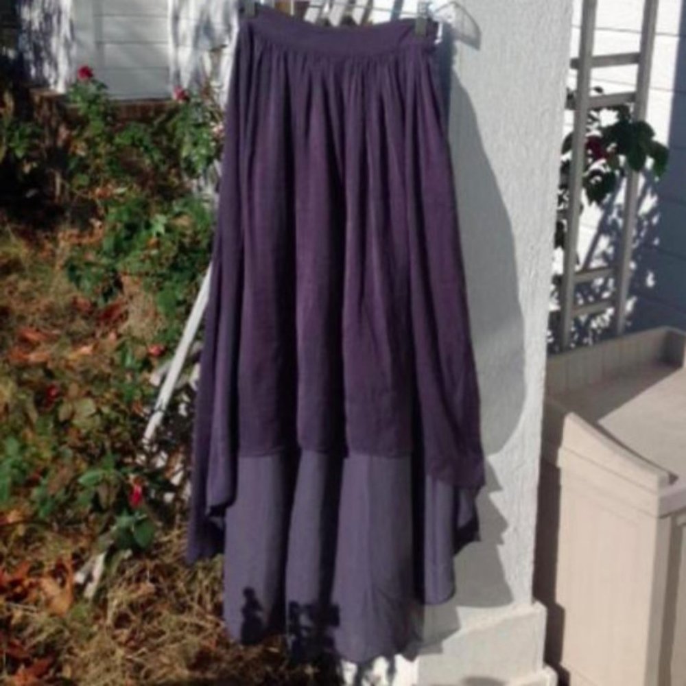 Zara Basic Charcoal Grey High Low Skirt